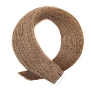 <b>Tape</b> Hair Extensions #6 Cool Light <b>Brown</b> Double Drawn Virgin Remy 12A Straight Body Wave - Product Image 1