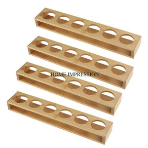 Estante de almacenamiento de vidrio de madera de 24 ranuras de calidad superior más vendido con acabado de madera de mango mejor para montaje en encimera de cocina - Product Image 2