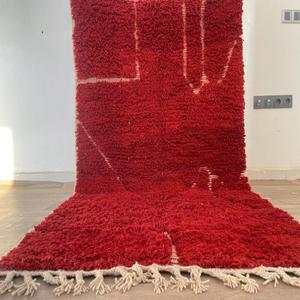 Tapis de couleur rouge pur motif d'impression de bloc de main Dhurries 100% tapis brodés pour la maison salon et tapis de décoration de jardin - Product Image 4