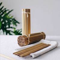 Pailles à boire en bambou de luxe, écologiques, biodégradables, compostables, jetables pour restaurants, cafés, fêtes et traiteurs