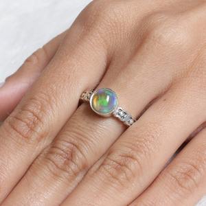 925 Sterling Silver <b>Opal</b> Gemstone Handmade Boho Style <b>Ring</b> Jewelry for Women Wedding & Party Gift - Product Image 4