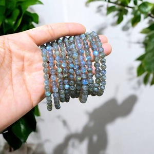 Pulsera de amor pulida hecha a mano al por mayor, labradorita natural, cristal curativo, joyería de moda, estilo Feng Shui tallado - Product Image 2