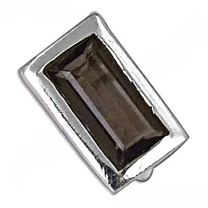 Bague statement bohème faite à la main pour femmes, à porter au quotidien, en argent avec pierre de quartz fumé, topaze taillée et perle, matériau platine - Product Image 2