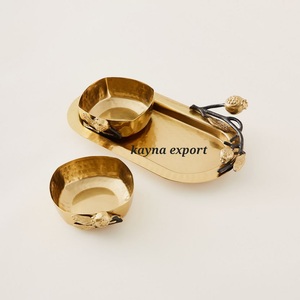 Cuenco de acero inoxidable para regalos corporativos y bandeja de metal con acabado pulido de espejo, servicio de comida de fiesta de lujo moderno - Product Image 4