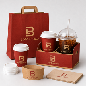 Bicchieri di Carta per Caffè e Tè Usa e Getta <span class=keywords><strong>a</strong></span> Doppia Parete, Ecologici, Personalizzabili con Logo, 4oz 8oz 12oz, con Coperchio - Product Image 2