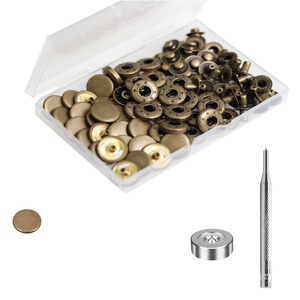 Kit de boutons-pression en métal poli robuste de 15 mm, rivets à pression, 4 pièces, vente en gros directe usine - Product Image 1