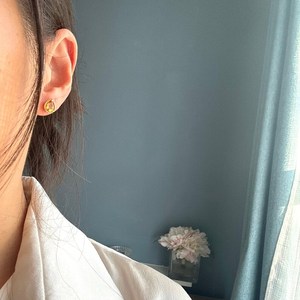 ต่างหูซิทรีนธรรมชาติ925เงินสเตอร์ลิง14K ชุบทองได้เป็นของขวัญสำหรับผู้หญิง - Product Image 3