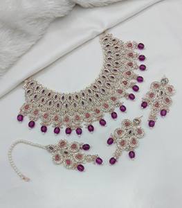 Rose Gold Plated Ethnic Antique Cubic Zircon Crystal Dangle Drop Choker Wedding Party <b>Necklace</b> <b>and</b> <b>Earring</b> <b>Set</b> for Women - Product Image 1