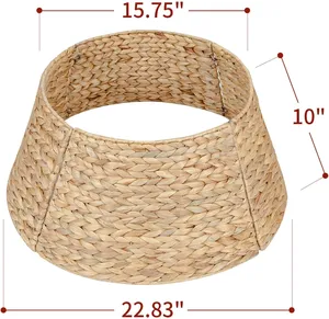La mejor opción, jacinto de agua, cuello de árbol de Navidad, falda de cesta tejida Natural y verde para decoración de vacaciones, cubierta de Base de árbol rústico - Product Image 5