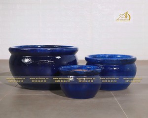 GL432-DBU de pot en céramique émaillée bleu vert pour la maison pour la décoration de jardin et la création de mini paysages dans la plantation - Product Image 5