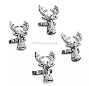 ใหม่Elegant Designกวางหัวอลูมิเนียมหล่อแหวนผ้าเช็ดปากโลหะสําหรับงานแต่งงานตกแต่งโต๊ะผู้ถือแหวนผ้าเช็ดปาก - Product Image 1