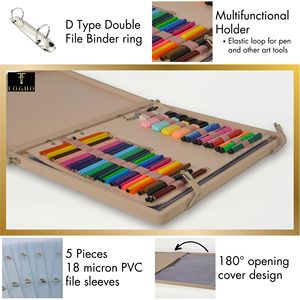 Carpeta de cuero A3 para artistas y pintores Ideas de regalos para suministros de arte Incluye Padfolio de cuero y carpeta - Product Image 5