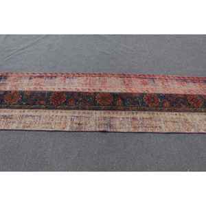 Alfombra turca de 2.3x8 pies, alfombra vintage con diseño floral rojo - Product Image 2