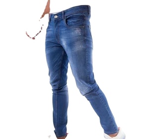 Light Wash <b>Men</b> Denim Jeans Regular Fit <b>Stretch</b> Cotton Spandex Midweight Pencil Pants Formal Autumn Logo Quick Dry Eco-Friendly - Product Image 3