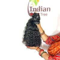 Extensions de cheveux humains indiens Remy vierges 100% naturels, bouclés, non traités, noirs, pour femmes, tissage double à la machine, pour tous