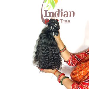 Extensions de cheveux vierges indiennes 100% naturelles, bouclées, non traitées, couleur noire, perruques pour femmes, extensions brutes disponibles par l'exportation - Product Image 4