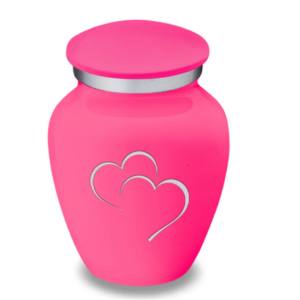 Souvenir Embrasser Double Coeur Urnes De Crémation Vente Chaude Rose Classique Souvenir En Aluminium Pour Les Funérailles - Product Image 1