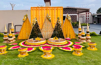 Urli indien pour la cérémonie Haldi, nouveau style lotus pour la mariée et le marié, pour la cérémonie Pithi, événement de mariage Haldi, décoration Urli en fibre, Royaume-Uni