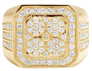 Custom Square Shape Moissanite Hip Hop Diamond <b>Ring</b> for <b>Men</b> in S925 Sterling <b>Silver</b> Iced Out Luxury Jewelry - Product Image 2