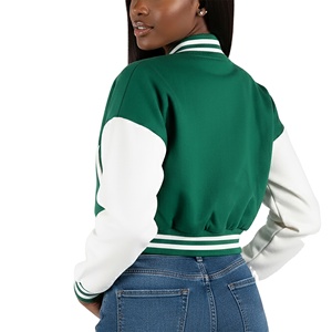 เสื้อแจ็คเก็ตฟิตเนสสำหรับผู้หญิง แจ็คเก็ตสไตล์วาร์ซิตี้แบบครอปทันสมัย ผู้ผลิตคุณภาพสูง รับทำโลโก้ตามสั่ง ขายส่ง สินค้ามาใหม่ - Product Image 3