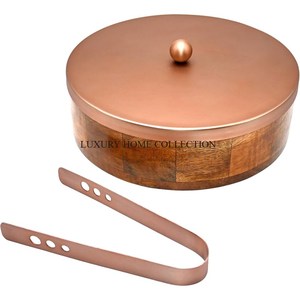 Budget-friendly Woodenl Roti <b>Boxes</b> with Metal Top Cap Airtight Lids to Maintain Freshness, Great for Home and <b>Outdoor</b> Dining - Product Image 5