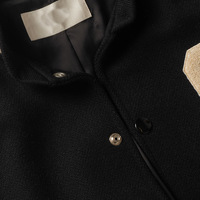 Vestes universitaires en cuir noir de luxe personnalisées pour hommes, à capuche, en coton, doublure en fausse fourrure, style streetwear hiver, hip hop, style universitaire