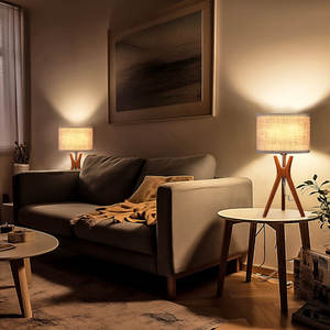 Lowest Prices Table <b>Lamps</b> with Wooden Frame and Round Shaped <b>Shade</b> Trendy Style <b>Lamps</b> <b>For</b> Sale by Exporters - Product Image 4