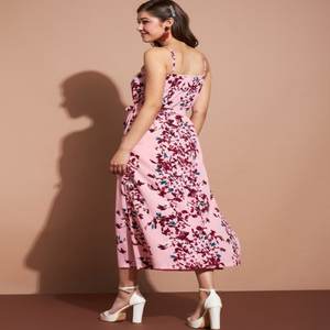 เดรสแบบรูดเชือกรัดเอวสำหรับผู้หญิง,เดรสแม็กซี่เดรสยาวลายดอกมีระบายรอบอกทำจากอินเดียสำหรับฤดูร้อน - Product Image 6