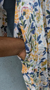 Vestido Midi Casual Bohemio para Mujer, Tejido, Ecológico, Estampado Floral a Mano, Verano - Product Image 5