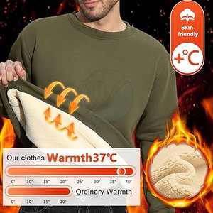 เสื้อสเวตเตอร์ขนแกะเชอร์ปาสำหรับผู้ชายเสื้อฮู้ดดี้สำหรับฤดูหนาวพร้อมเทคนิคการย้อมแบบเรียบสไตล์ใหม่ - Product Image 5