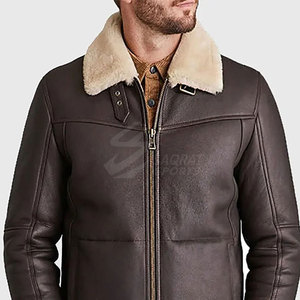 New Fashion <b>Men</b> Winter <b>Jacket</b> Breathable Shearling <b>Leather</b> <b>Jacket</b> Hot Selling <b>Men</b> Clothing Shearling <b>Leather</b> <b>Jacket</b> - Product Image 2