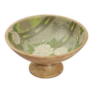 Ensaladera y sopa de madera de mango de Acacia maciza grande, vajilla de cocina ecológica con estampado de esmalte creativo pulido para fiestas - Product Image 1