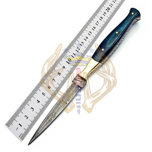 Sizzco ใบมีดคงที่ทำจากเหล็กดามัสกัส,มีดตกปลาทำจากเหล็กสำหรับล่าสัตว์ตั้งแคมป์ทำจากไม้เนื้อแข็งพร้อมคลิปทองเหลือง - Product Image 2