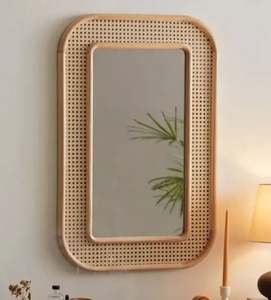 Marco de espejo de pared de madera Premium más vendido con encanto rústico Vintage para granja y decoración interior temática clásica - Product Image 6