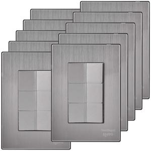 Piastra Assemblata, MXIIX-006, 10 Pezzi, Switchx3, 125-250VAC, 10A, 50/60Hz, Argento, Acciaio Inossidabile/PC. - Product Image 1