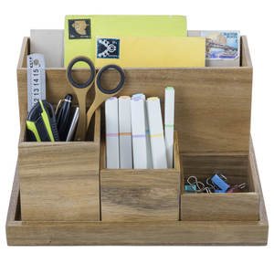 Vente chaude support en bois multi-usage en mangue stockage de bureau en bois grande capacité porte-pinceau de maquillage autres ustensiles de dessin - Product Image 5