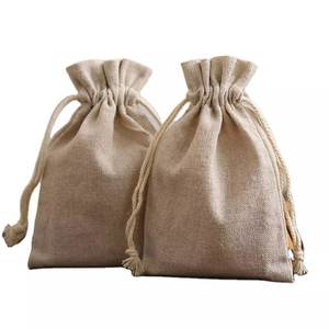 Bolso Tote de yute a rayas con estampado de logotipo de tamaño personalizado y Asa con cordón para bordado, regalo DIY y uso diario - Product Image 1