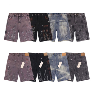 Custom Washed Rhinestones Denim Shorts Hombres Diseñador Full Diamond Jeans Shorts Hombres Ropa de calle - Product Image 4