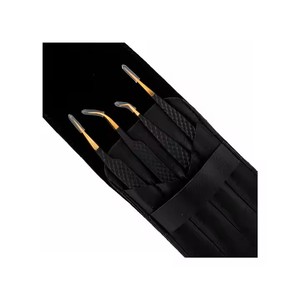 Pince à épiler d'extension de cils de volume noir et or de haute qualité | Pince à épiler Diamond Grip Pro avec outil de cils de précision avec logo personnalisé - Product Image 5