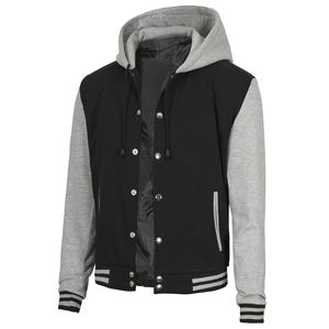 Veste Letterman en laine mélangée avec fermeture à bouton pression sur le devant Bomber Letterman moderne avec veste à rayures athlétiques varsity - Product Image 6