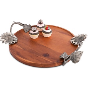 Nouvel arrivage Plateau de service de décoration de table de mariage de style unique Plateau de service de restauration Plateau de service en bois de forme rectangulaire - Product Image 6