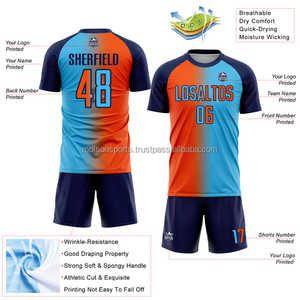 Conjuntos de uniformes de fútbol de secado rápido personalizables, camiseta de fútbol por sublimación de alto rendimiento para entrenamiento y partidos - Product Image 6