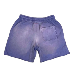 Fabricant de shorts personnalisés en coton avec broderie d'appliques en strass Vintage en détresse délavé au soleil Shorts délavés à l'acide - Product Image 4