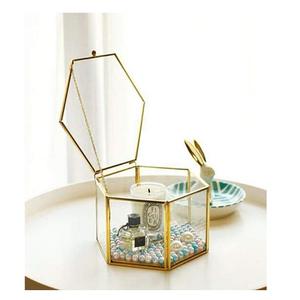 Juego de 2 joyeros de metal y vidrio hechos a mano de forma cuadrada anillos de joyería collar caja de almacenamiento de Home Arts - Product Image 4