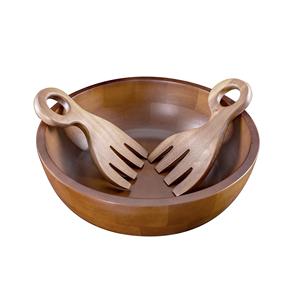 Cuillère à main à salade en bois avec bol et service de vaisselle Main et bol à salade en bois pour Offre Spéciale - Product Image 1