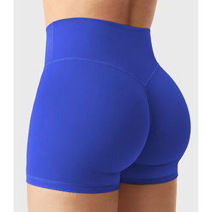 Shorts de Cintura Alta con Efecto Levanta Glúteos y Control de Abdomen, para Yoga, Fitness y Gimnasio, Mezcla Suave de Spandex y Poliéster - Product Image 3