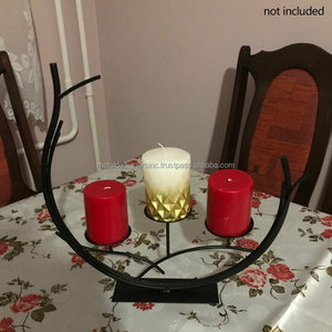 Candelabro de Metal de 3 brazos Vintage para decoración de mesa de hogar y boda Soporte de 3 mechas para el Día de San Valentín - Product Image 4