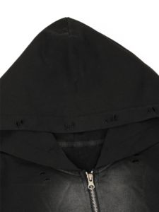 Sudadera con capucha personalizada recortada y cuadrada, sudadera con cremallera lavada con ácido, ropa de calle de algodón desgastado, fabricante de sudaderas con capucha extragrandes de peso pesado. - Product Image 3