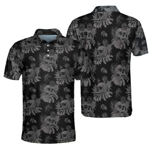 Polos de golf pour hommes, à manches courtes, respirants, anti-transpiration, avec logo personnalisé, les mieux notés, noirs - Product Image 4