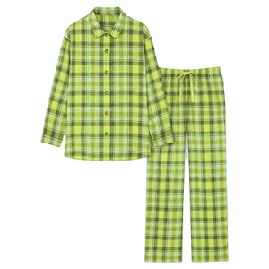 Conjunto clásico de pijama de algodón 100% para hombre, camisa y pantalones abotonados de manga larga, ropa de dormir OEM, venta al por mayor, elegante - Product Image 3
